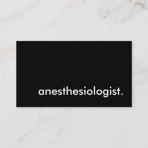 Customizable anesthesiologist. business card