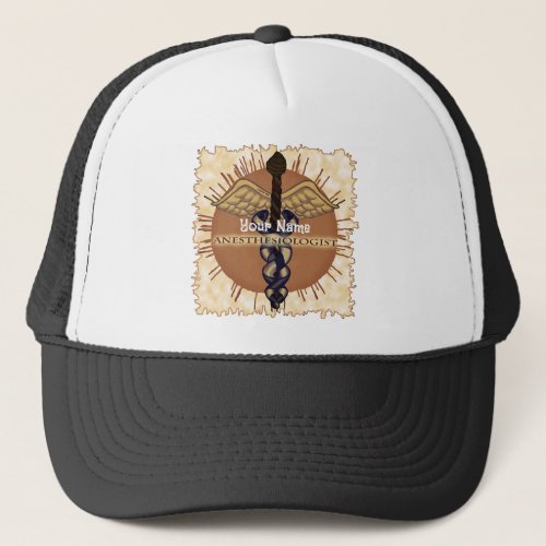 Anesthesiologist Caduceus custom name Hat