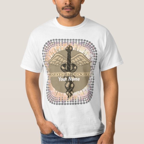 Anesthesiologist Caduceus  custom name t_shirt