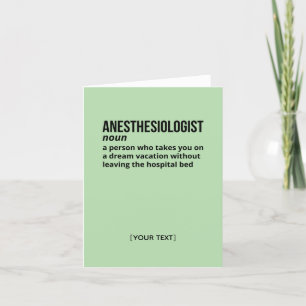 Anesthesiologist Definition Card – Funny Gift