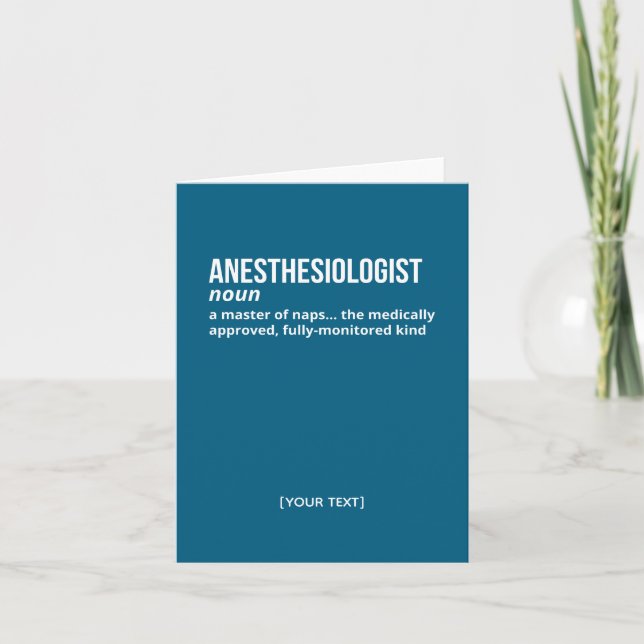 Anesthesiologist Definition Card – Medical Student (Front)