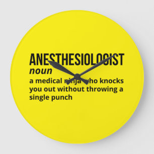 Anesthesiologist Definition - Medical Humor Large Clock