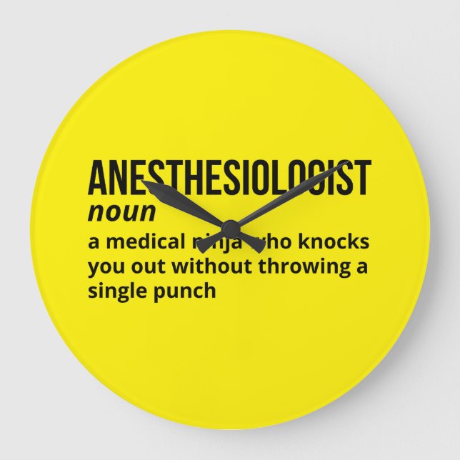 Anesthesiologist Definition - Medical Humor Large Clock (Front)
