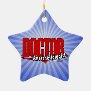 Anesthesiologist DOCTOR BIG RED LOGO Ceramic Ornament
