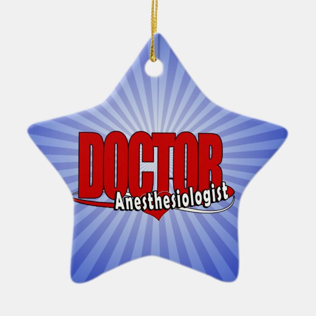 Anesthesiologist DOCTOR BIG RED LOGO Ceramic Ornament (Front)