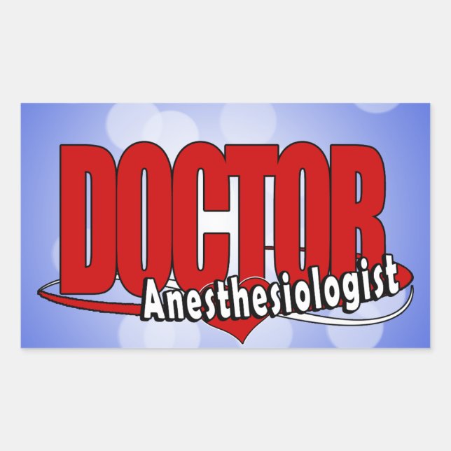 Anesthesiologist DOCTOR BIG RED LOGO Rectangular Sticker (Front)