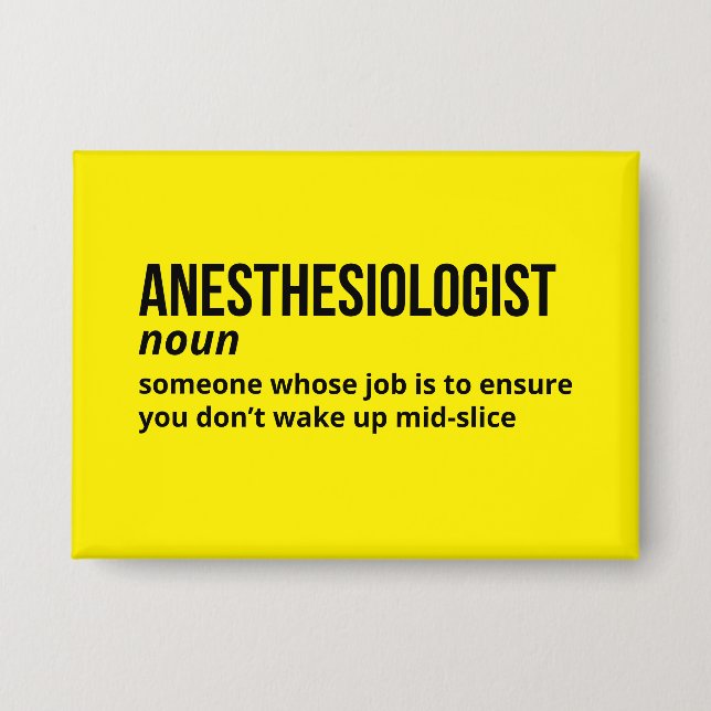Anesthesiologist Funny Definition Button (Front)