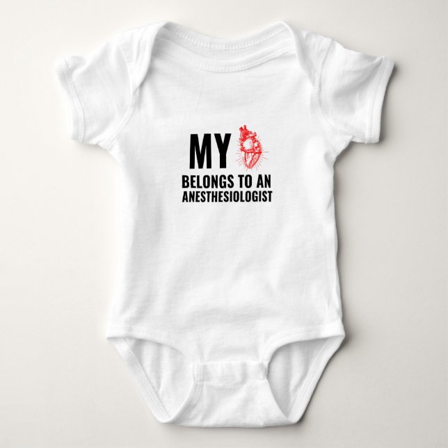 Anesthesiologist funny heart baby bodysuit (Front)