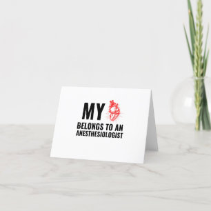 Anesthesiologist funny heart letterpress thank you card