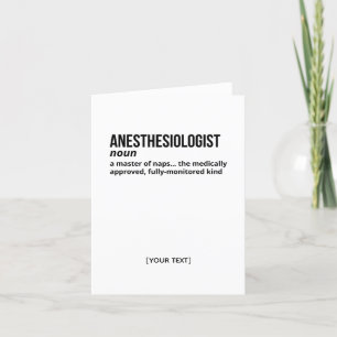 Anesthesiologist – Funny Medical Definition Letterpress Thank You Card