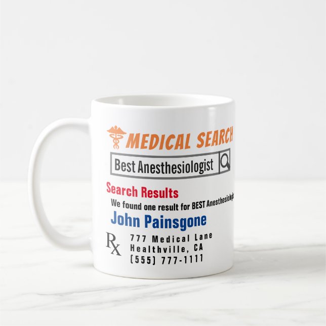 Anesthesiologist Funny Search Gift Mug (Left)