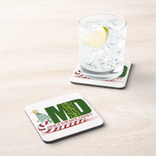 Anesthesiologist MERRY CHRISTMAS Beverage Coaster