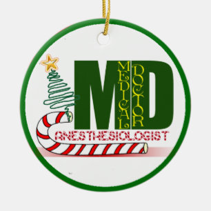 Anesthesiologist MERRY CHRISTMAS Ceramic Ornament