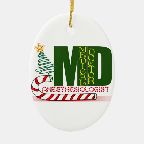 Anesthesiologist MERRY CHRISTMAS Ceramic Ornament