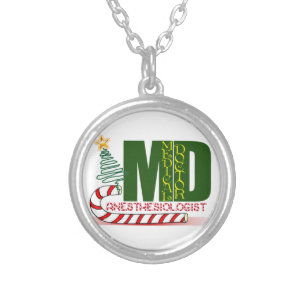 Anesthesiologist MERRY CHRISTMAS Silver Plated Necklace