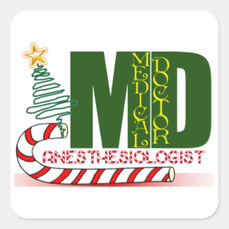 Anesthesiologist MERRY CHRISTMAS Square Sticker