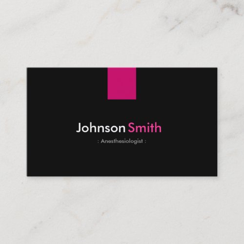 Anesthesiologist Modern Rose Pink Business Card