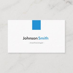 Anesthesiologist - Simple Aqua Blue Business Card