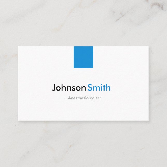 Anesthesiologist - Simple Aqua Blue Business Card (Front)