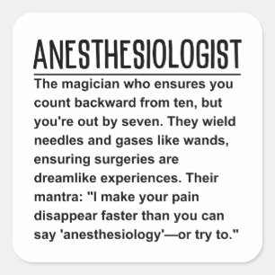 Anesthesiologist  square sticker
