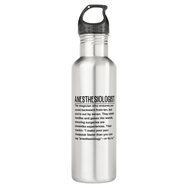 Anesthesiologist Stainless Steel Water Bottle (Front)