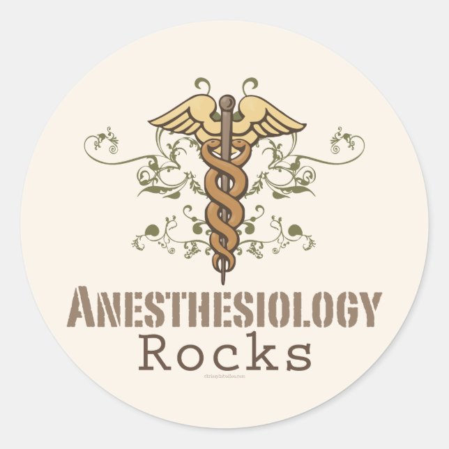 Anesthesiology Rocks Stickers (Front)