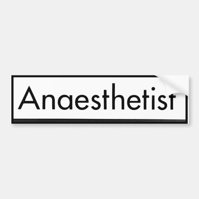 Anesthetist Bumper Sticker (Front)