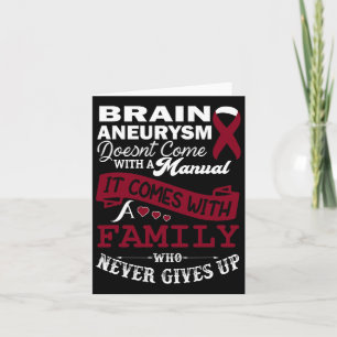 Aneurysm Awareness Burgundy Ribbon Family Support  Card