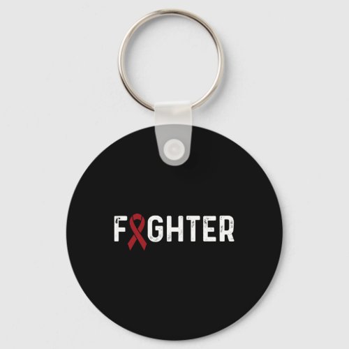 Aneurysm Awareness Burgundy Ribbon Fighter  Keychain