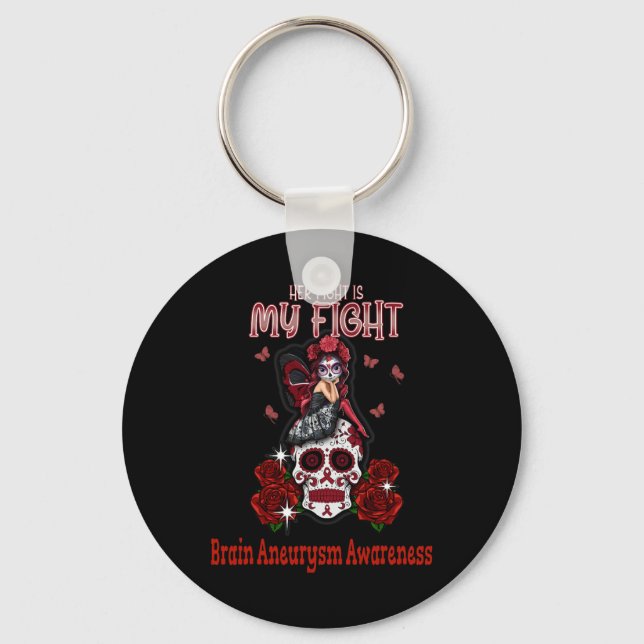 Aneurysm Awareness Her Fight Is My Fight  Keychain (Front)