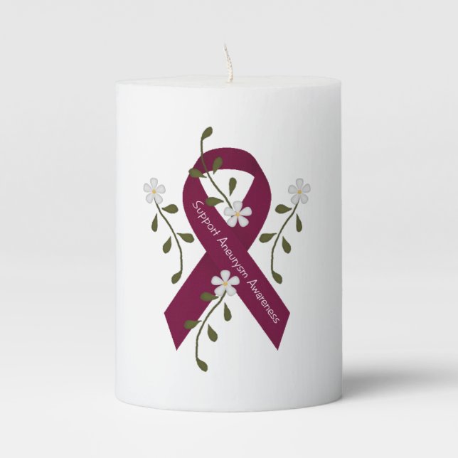Aneurysm Awareness  Pillar Candle (Front)