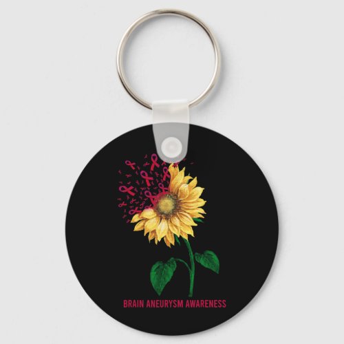 Aneurysm Awareness Sunflower  Keychain