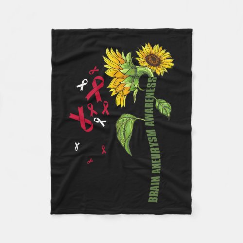 Aneurysm Awareness Sunflower Surgery Support Graph Fleece Blanket