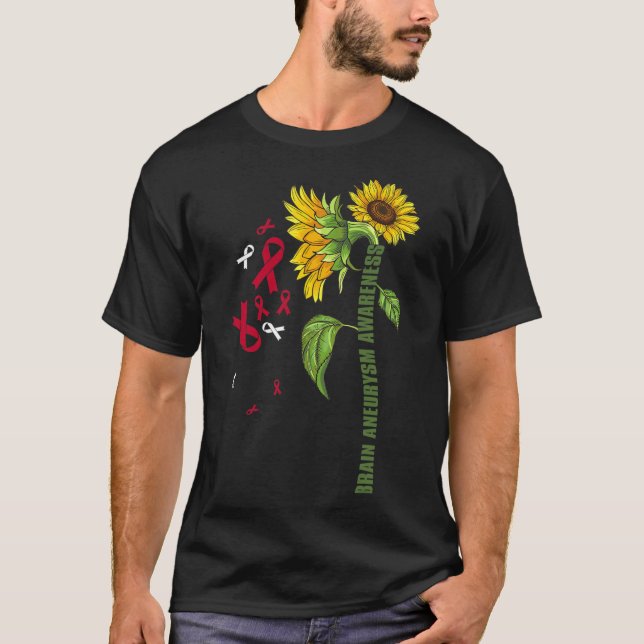 Aneurysm Awareness Sunflower Surgery Support Graph T-Shirt (Front)