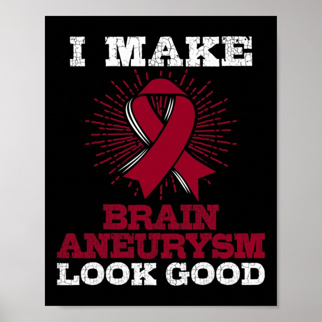 Aneurysm Burgundy Awareness Ribbon  Poster (Front)