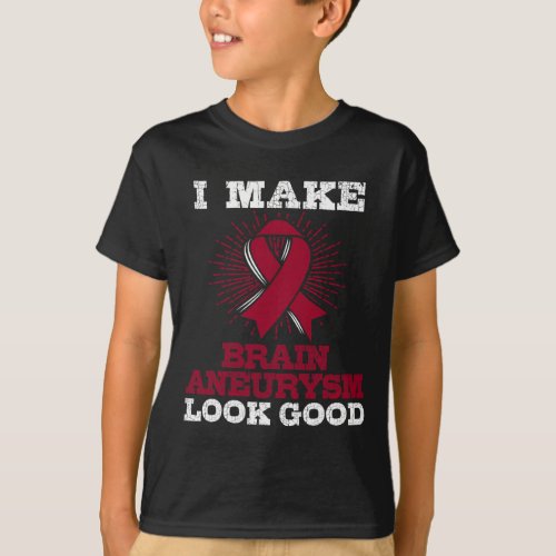 Aneurysm Burgundy Awareness Ribbon  T_Shirt