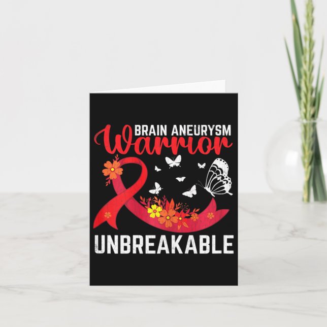 Aneurysm Warrior Unbreakable Surgery Awareness Gra Card (Front)