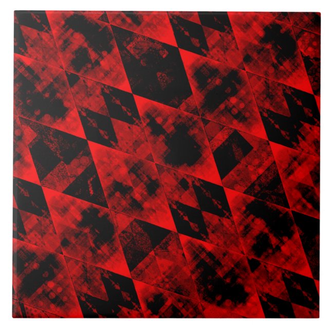 ANFREW 1 Erratic Red and Black Diamond Wonder Ceramic Tile (Front)