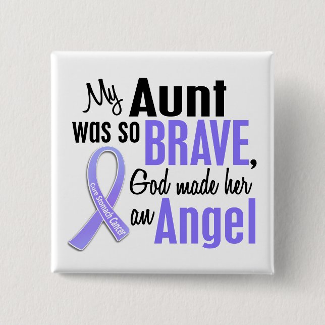 Angel 1 Aunt Stomach Cancer Pinback Button (Front)