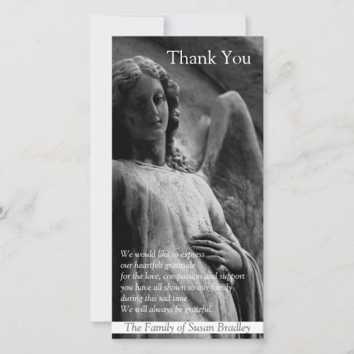 Angel 1 Christian Sympathy Thank You Photo Card