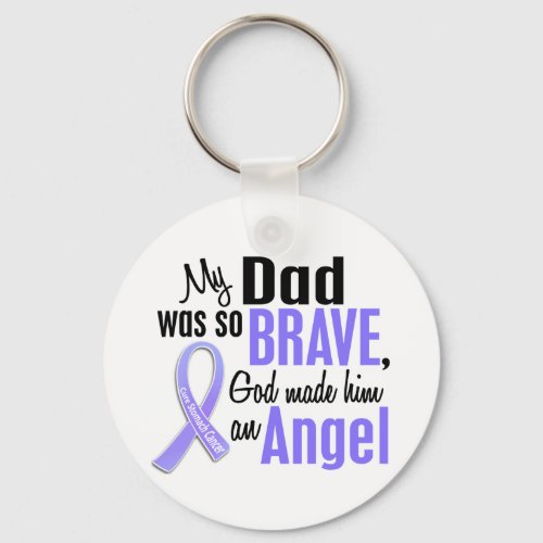 Angel 1 Dad Stomach Cancer Keychain