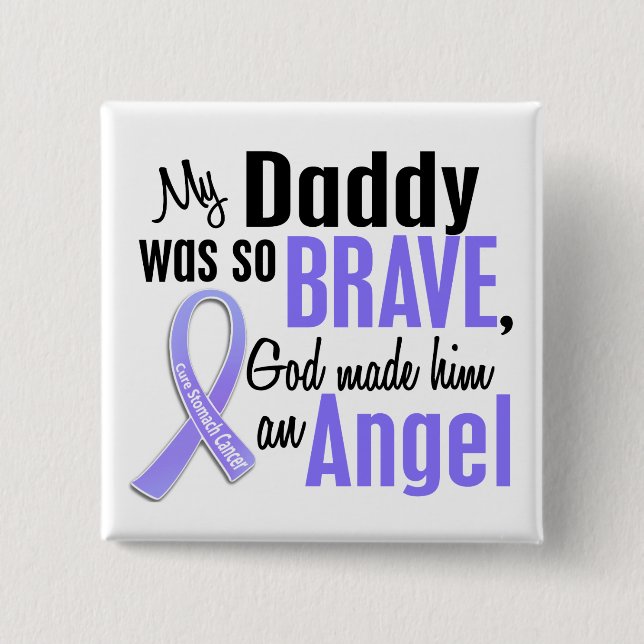 Angel 1 Daddy Stomach Cancer Pinback Button (Front)