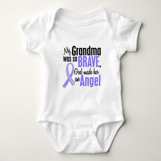 Angel 1 Grandma Stomach Cancer Baby Bodysuit (Front)
