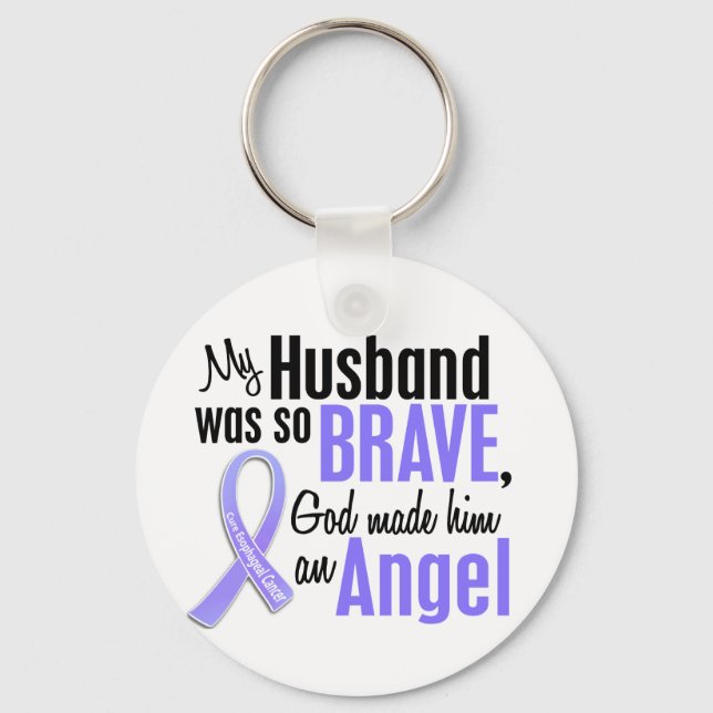Angel 1 Husband Esophageal Cancer Keychain (Front)