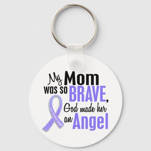 Angel 1 Mom Stomach Cancer Keychain