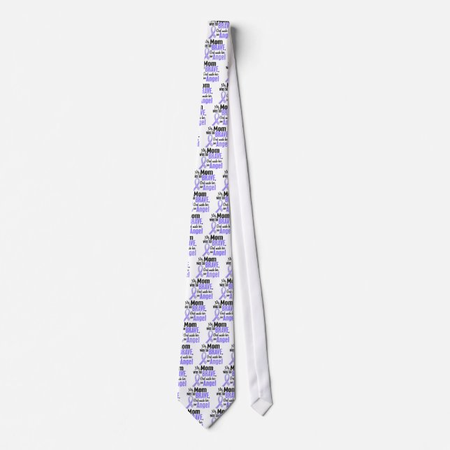 Angel 1 Mom Stomach Cancer Neck Tie (Front)