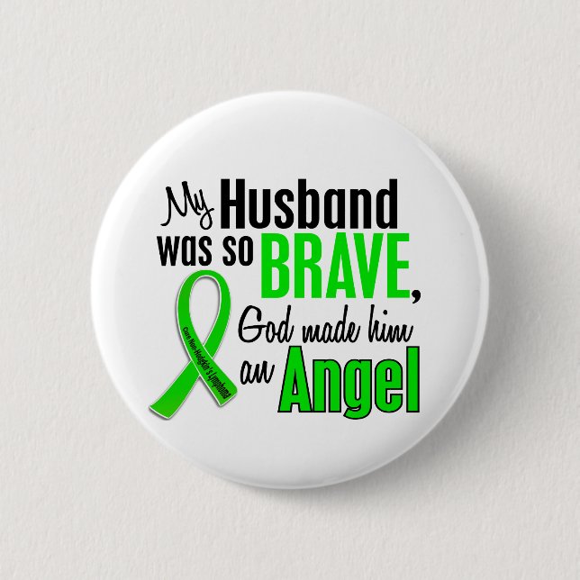 Angel 1 Non-Hodgkin's Lymphoma Husband Pinback Button (Front)