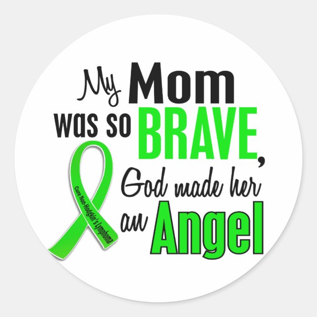 Angel 1 Non-Hodgkins Lymphoma Mom Classic Round Sticker (Front)