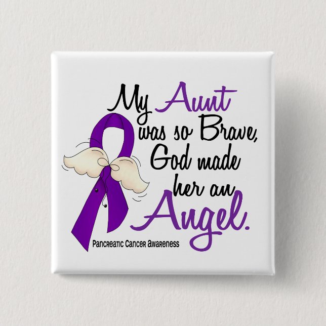 Angel 2 Aunt Pancreatic Cancer Button (Front)