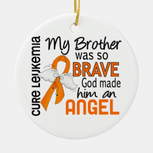 Angel 2 Brother Leukemia Ceramic Ornament